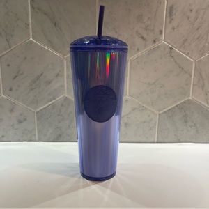 STARBUCKS Fall 2022 Periwinkle Kaleidoscope Cold Cup Tumbler Dome Lid Venti 24oz